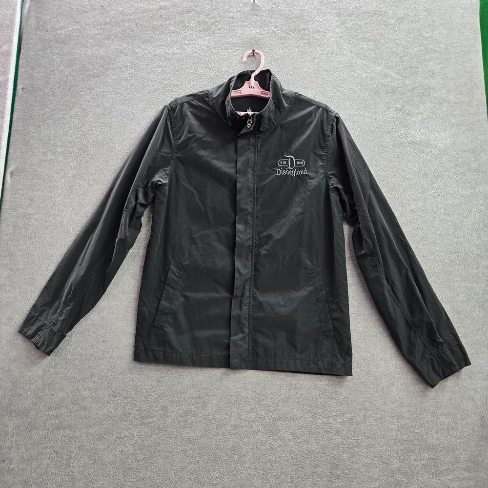 Disney Parks Men Jacket Medium Black Full Zip Mock Neck Disney Long Sleeve